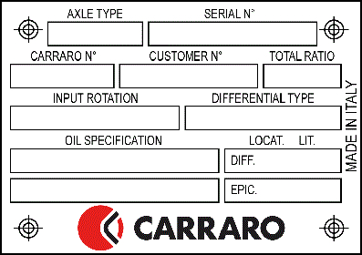 Chapa identificativa Carraro